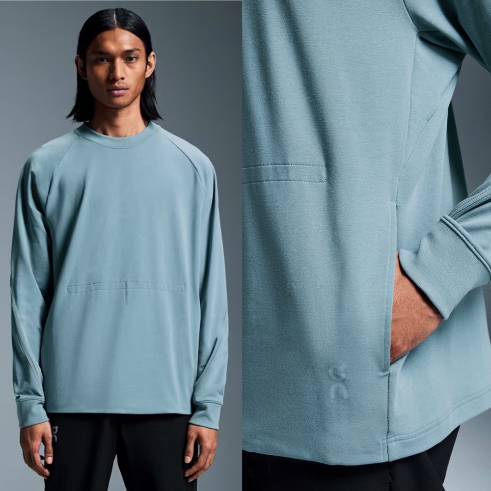 On Cloud Movement Crew Neck Coastal Blue Long Sleeve Top Shirt